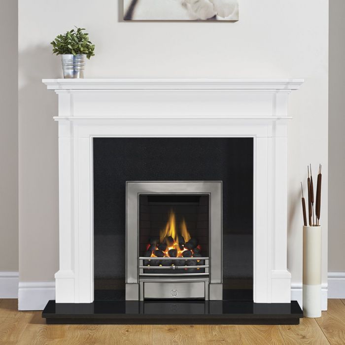 Montana Fireplace Surround Painted White Montana Fireplace Surround Painted White, Gas Fireplace Surround