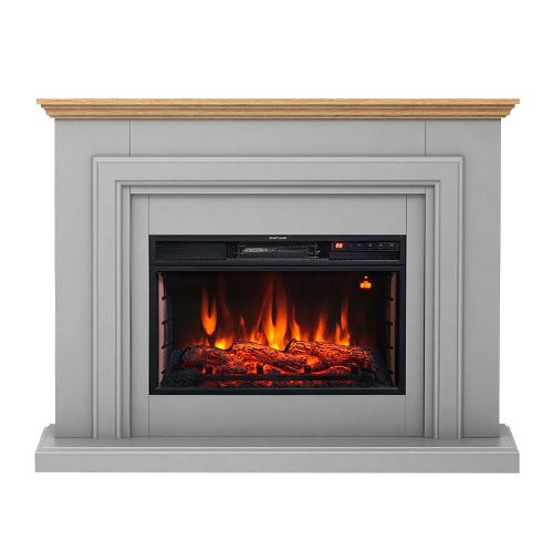 Horsham Oak & Grey LED Electric Fire Suite