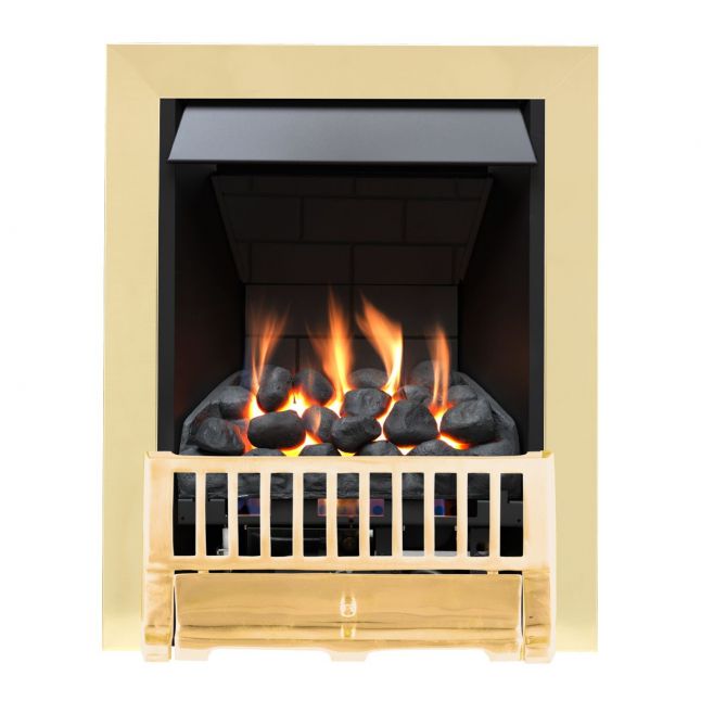 Chewton Farlam Brass Slimline Gas Fire