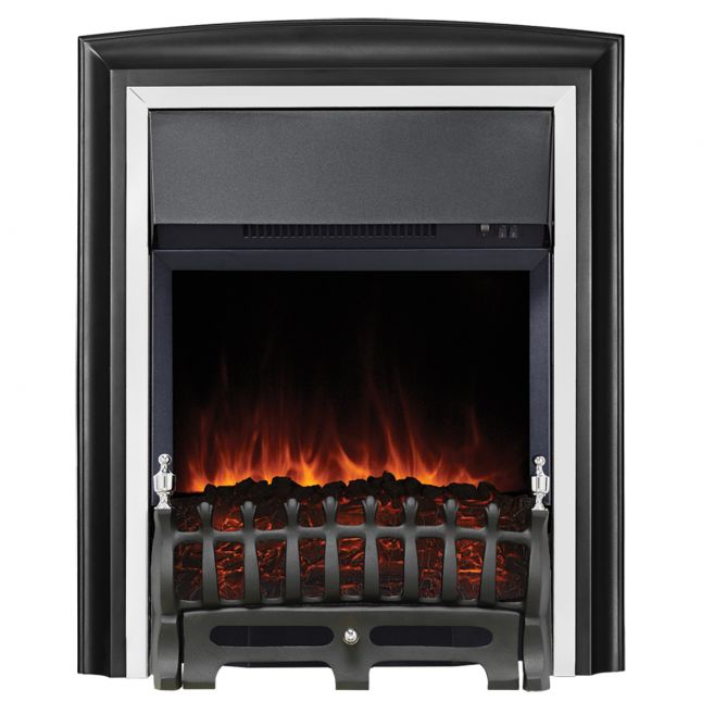 Clara Lydney Black and Chrome LED Electric Fire