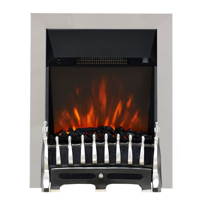 Clara Blenheim Chrome & Black LED Electric Fire 