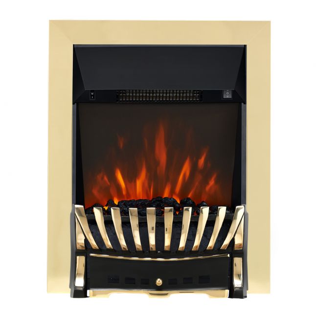 Clara Elegance Brass & Black LED Electric Fire 