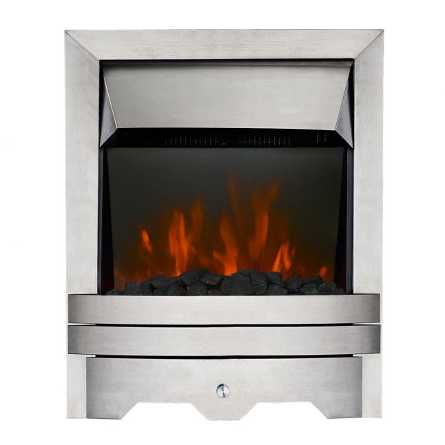 Clara Kinloch Brushed Steel Real Coal LED Electric Fire