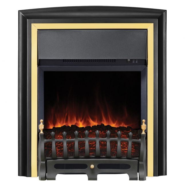 Clara Lydney Black and Brass LED Electric Fire 