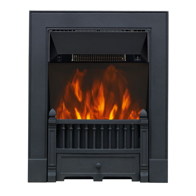 Clara Victorian Cast Black LED Electric Fire 