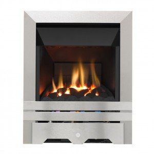 Grosvenor Kinloch Brushed Steel High Efficiency Gas Fire 