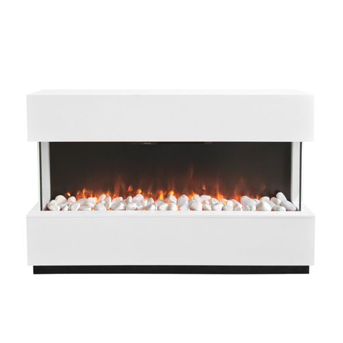 Panoramic White Electric Fire Suite