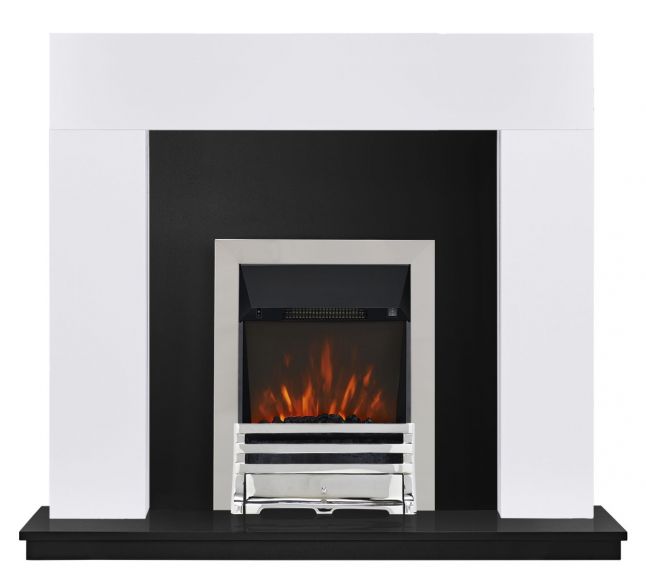Sidmouth Grove Painted White Electric Fireplace Suite