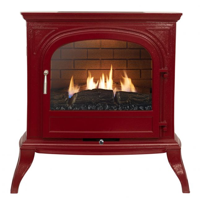 Hambleton Flueless Gas Stove Burgundy