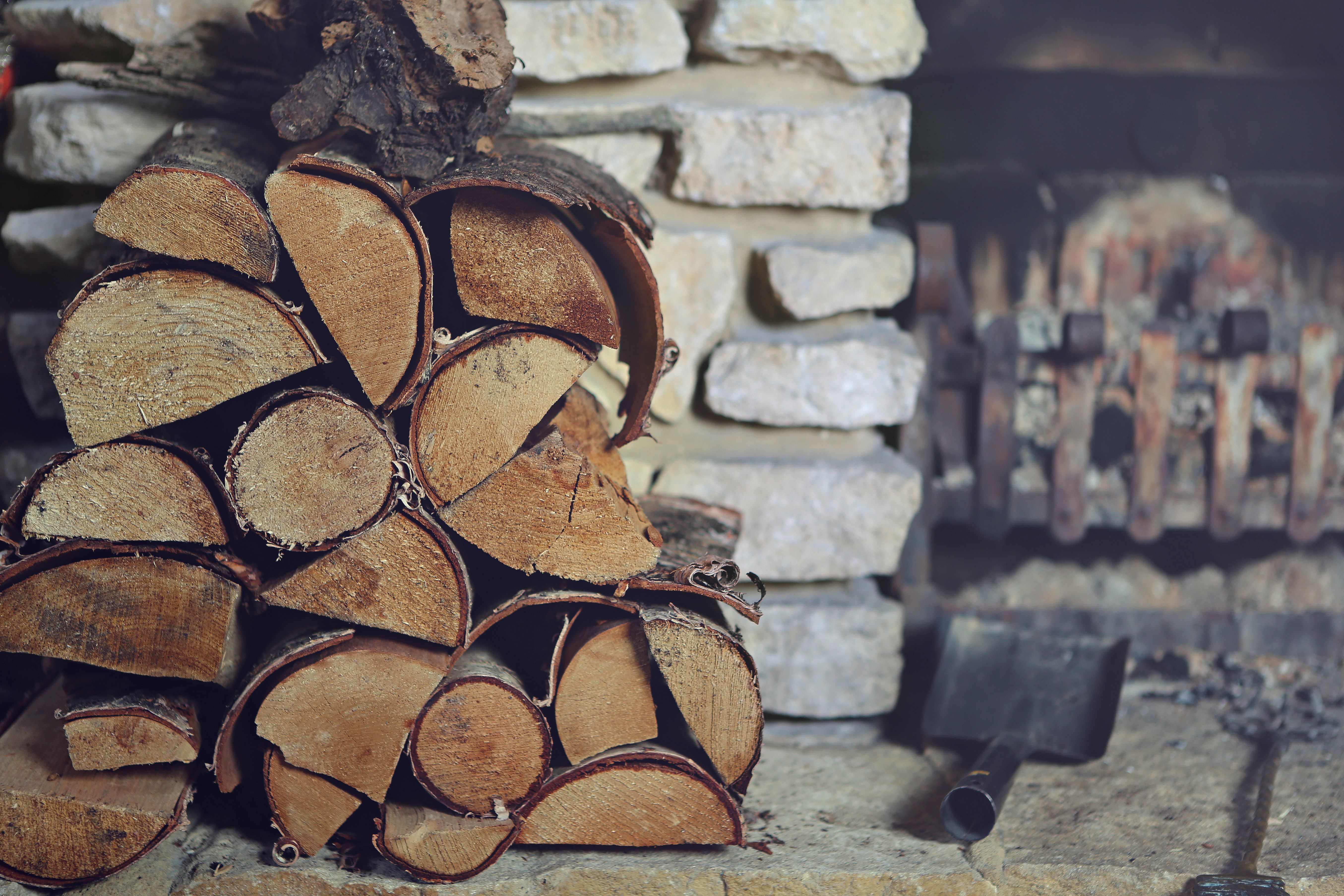 Wood burning fire