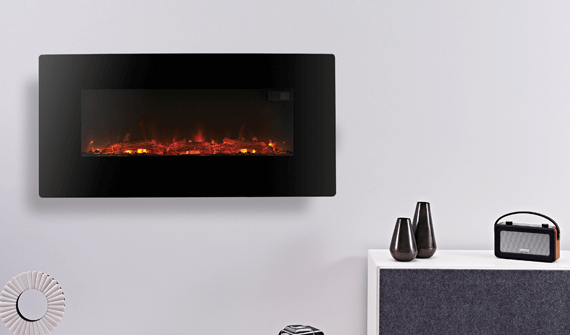 Wall mounted fireplace, one of the electric heating solutions offered by Superior Fires