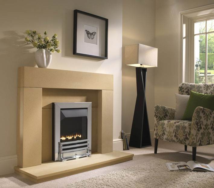 modern fireplace